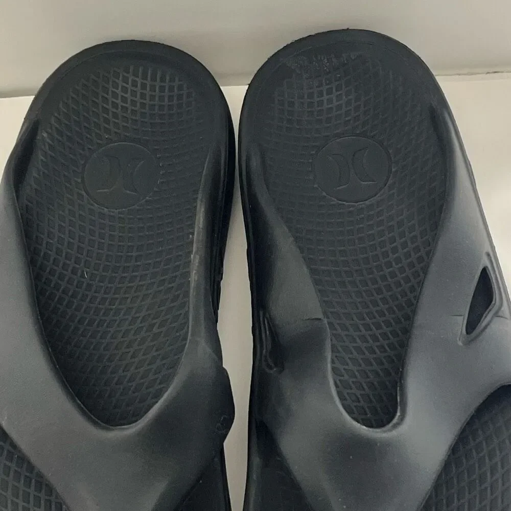 Hurley Men's Black Injection Step‎ In Nonslip Flip-Flop Sandals Size 12